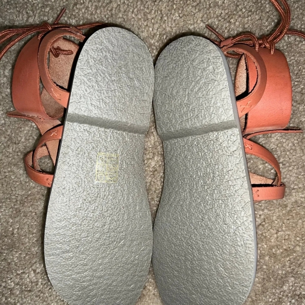 Free People Vacation Day Leather Wrap Lace-Up Ankle Gladiator Sandals - Picture 5 of 14
